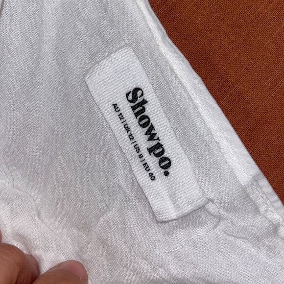 SHOWPO White Puff Sleeve Mini Dress Women Size 8 - Picture 7 of 9